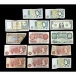 World banknotes (29), in mixed condition with GB O'Brien £1 Y78J, 10/- A76Z, Jersey 10/- B542777,