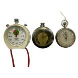 Ingersoll Triumph pocket watch with case, Heuer Trackmaster stopwatch and military stopwatch