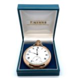 Rolex Gold Plated Lever pocket watch, signed movement, signed dial with roman numerals, minute track