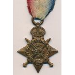 First World War – Edward Cole – 1914-15 Star awarded to 7192 L.CPl E. COLE L.N.LAN:R. With Ribbon.