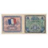 Second World War Propaganda, France Vichy anti Anglo-American allied Military Currency 5 franc