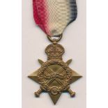 First World War – H Breese – 1914-15 Star awarded to 2141 PTE H.BREESE R.WAR.R. With ribbon.