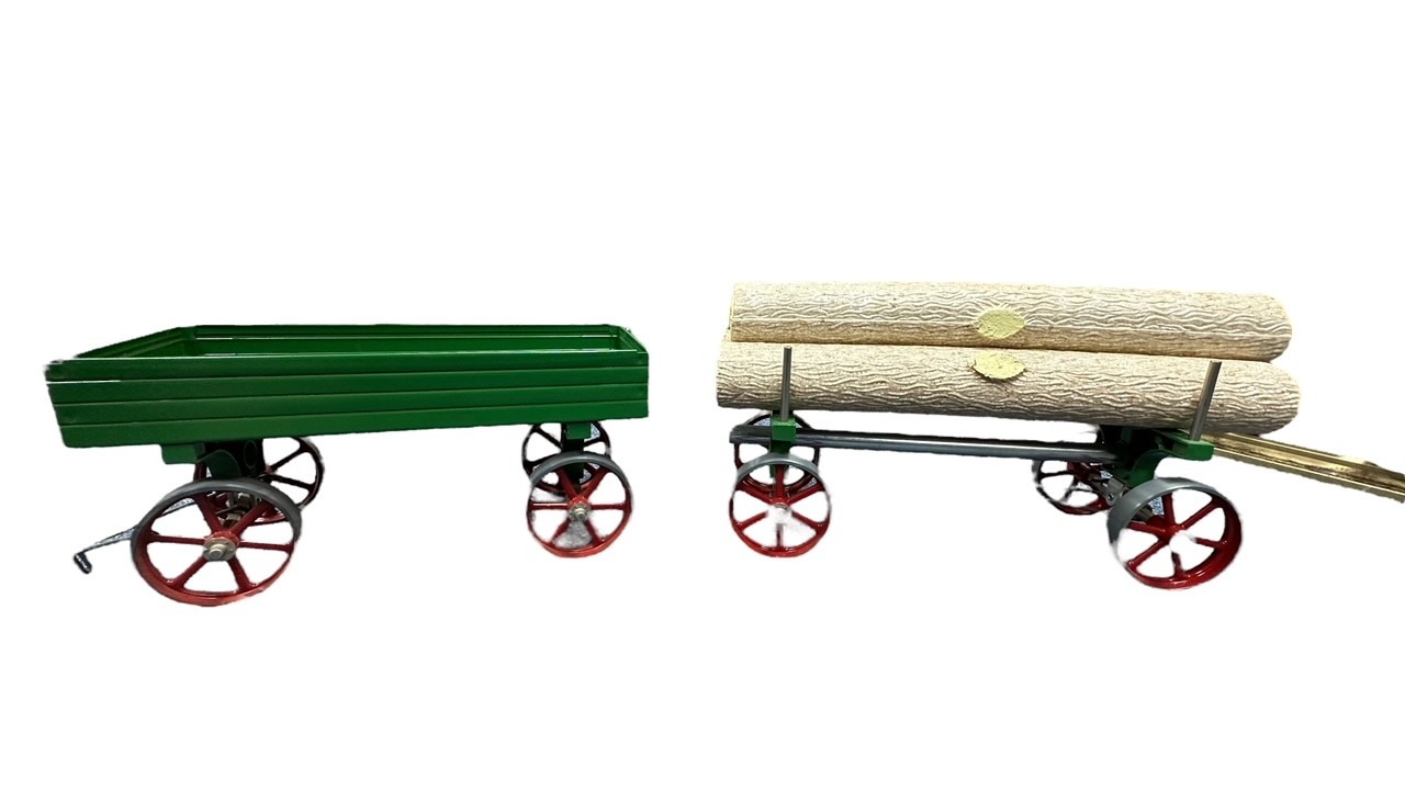 Mamod. Pair of wagons, generally excellent in excellent boxes, with Lumber Wagon with printed - Image 2 of 3
