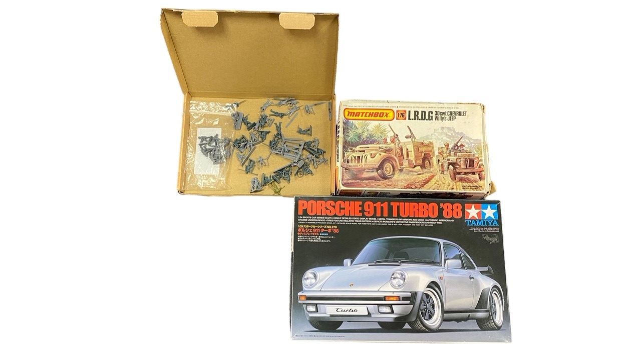 Miscellaneous unmade, part-built and part-painted plastic kits, 1/76th to 1/24th scale, generally - Image 6 of 8