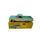 Dinky 449 Chevrolet El Camino Pick-Up Truck - two-tone turquoise, cream, red interior, silver