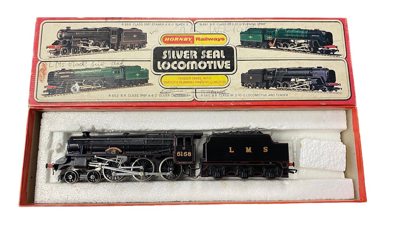 Hornby. LMS black 5158 Glasgow Yeomanry Class 5MT No. R859, re-painted and re-named and numbered