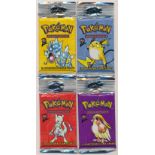 Pokémon Base Set 2 (Two) sealed booster pack, complete set of all four packs with Pikachu (approx.