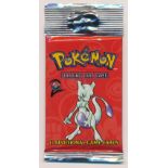 Pokémon Base Set 2 (Two) sealed booster pack (2000). Mewtwo artwork. This pack is taken from one