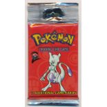 Pokémon Base Set 2 (Two) sealed booster pack (2000). Mewtwo artwork. This pack is taken from one