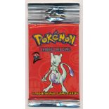 Pokémon Base Set 2 (Two) sealed booster pack (2000). Mewtwo artwork. This pack is taken from one