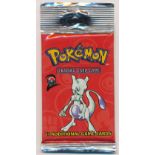 Pokémon Base Set 2 (Two) sealed booster pack (2000). Mewtwo artwork. This pack is taken from one