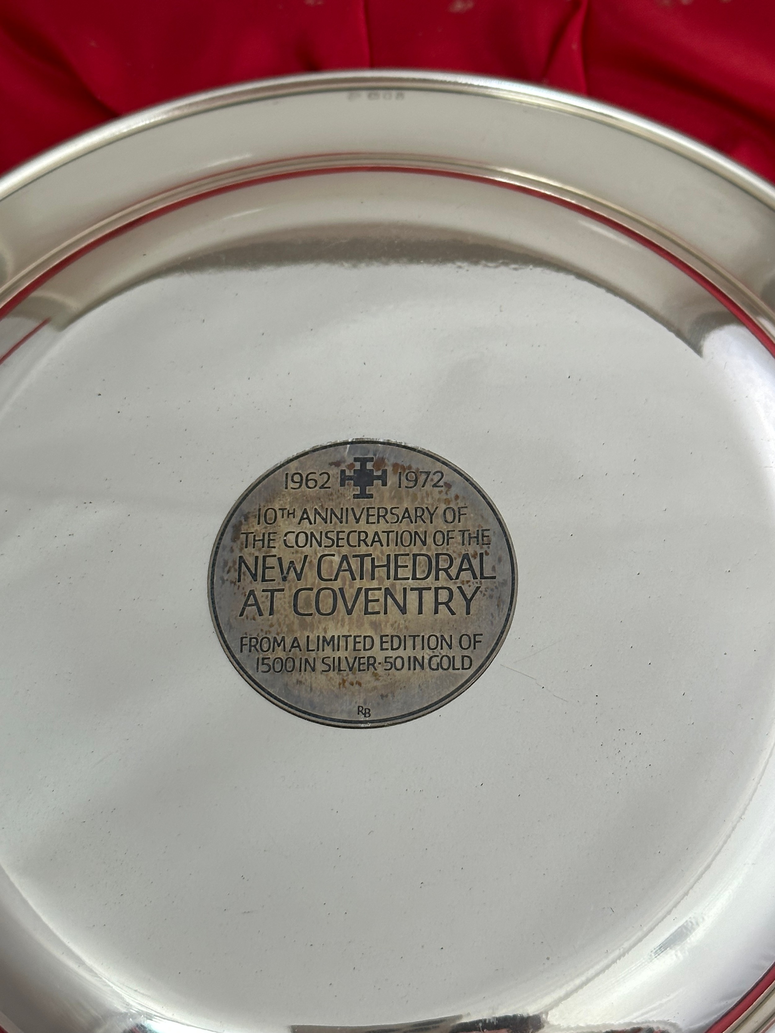 Coventry Cathedral silver 'Armada' style dish commemorating the 10th anniversary of the consecration - Image 2 of 3