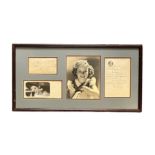 Shirley Temple (1928-2014) – Framed display of four pieces to include; a signed letter dated June 10