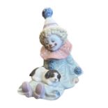 Lladro. Nino Perot con perrito (Pierrot with Puppy) No. 5277 figurine, excellent in good box with