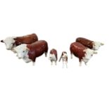 Beswick, a Beswick Hereford Cattle group consisting of; Beswick Hereford Cattle Polled Bull 2549A,