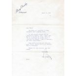 Bing Crosby - an original 1949 dated typed letter addressed to a British fan and signed in ink by Mr