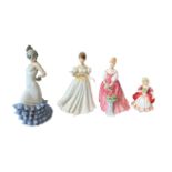 Royal Doulton female figures (3) plus Nao figure