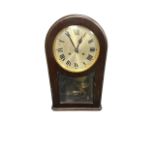 German Mahogany Cased Wall Clock by H.A.C.. With Pendulum and Key. Label reads 'H.A.C. Make Made