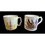 A Great War Peace mug stamped ‘England Nelson China’ to the base and a Crown Staffordshire Fine Bone