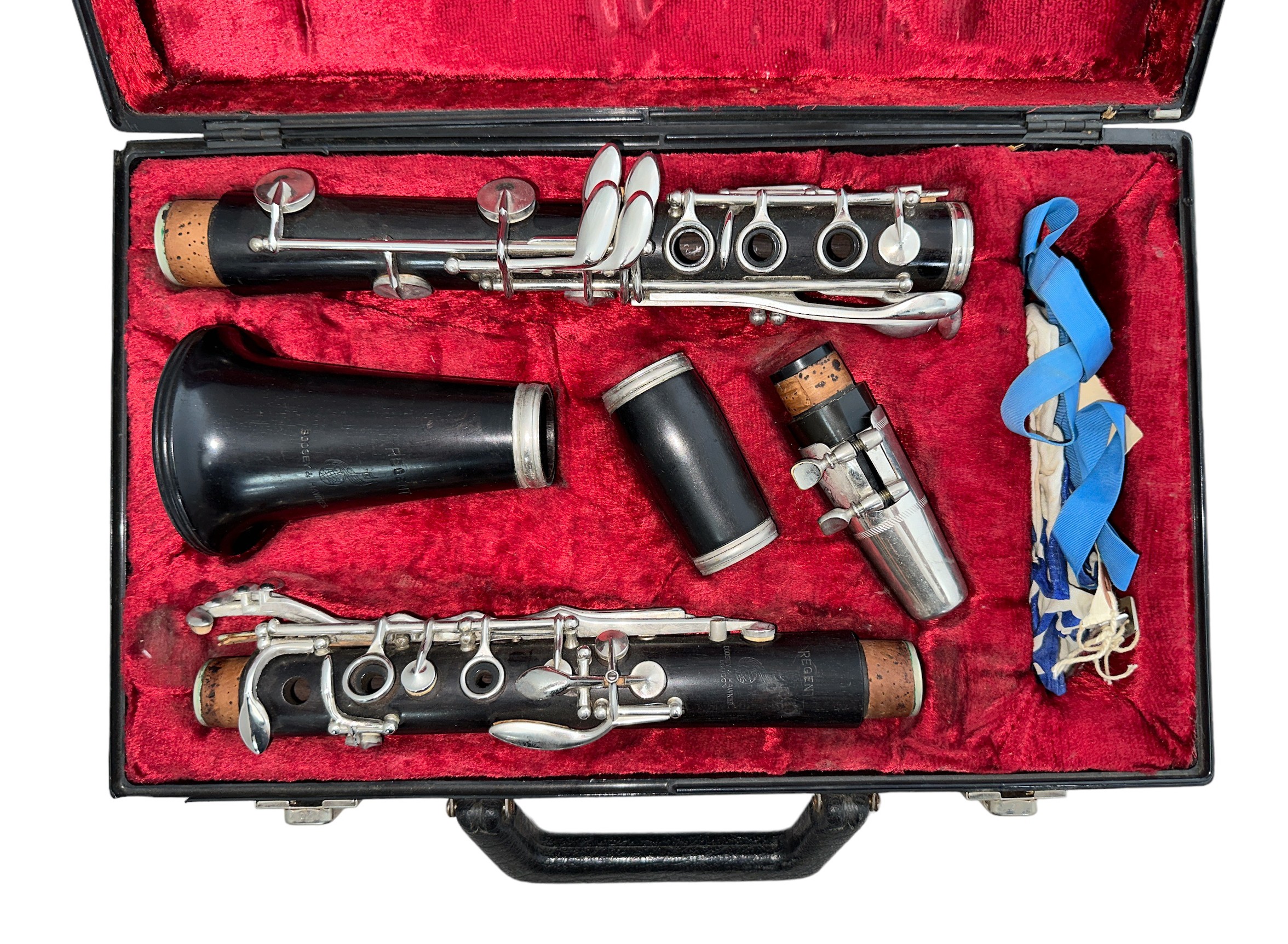 A Boosey & Hawkes 'Regent' ebonised section clarinet in plush lined hard case. - Image 2 of 2