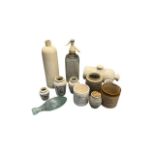 Range of Cream pots, and other stone pots to include, Stilton Pot "Stilester John Barker & Co Ltd" ,