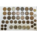 Collection of British coins with 1953 crown, range of commemorative crowns, pre-decimal selection,