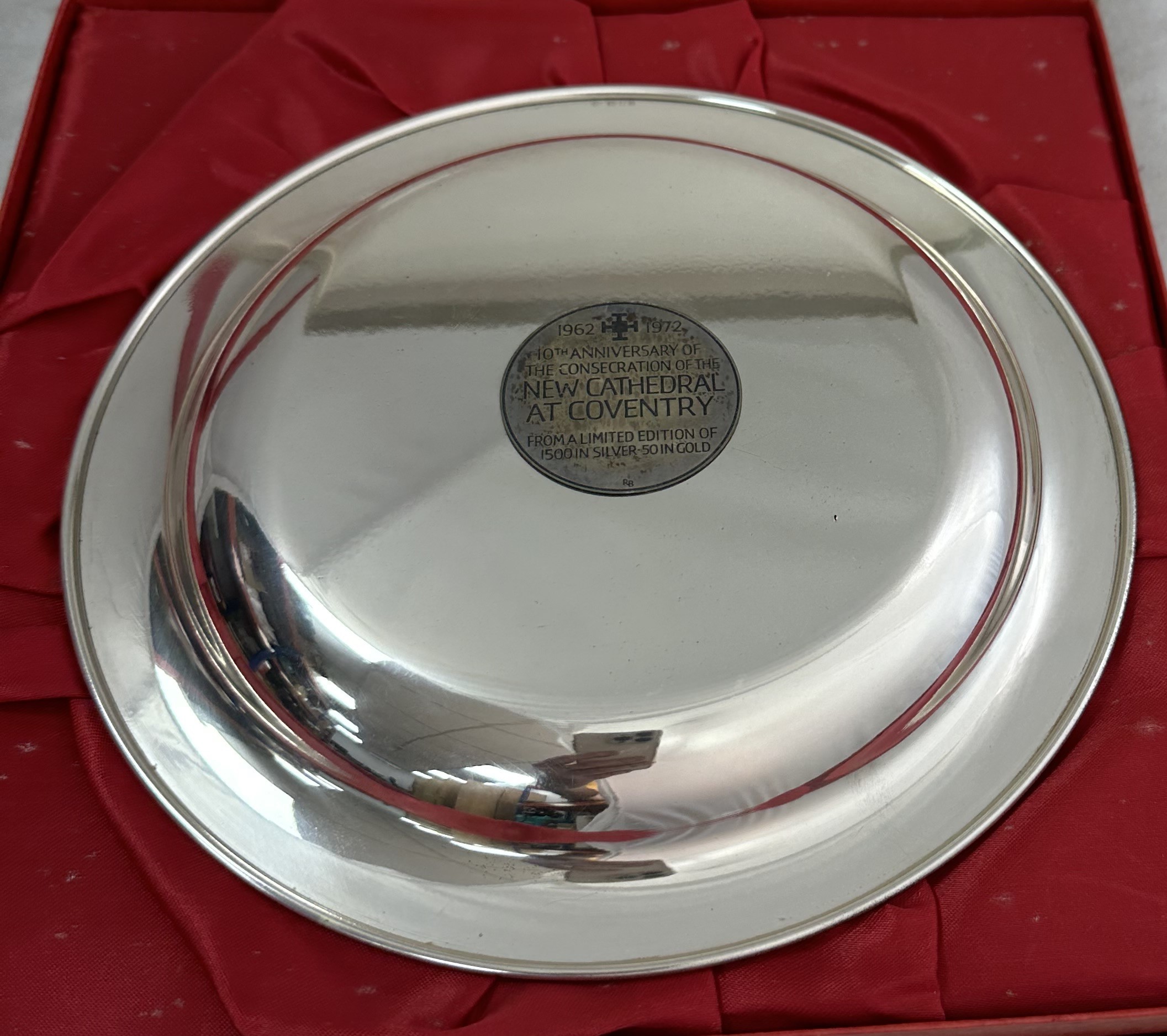 Coventry Cathedral silver 'Armada' style dish commemorating the 10th anniversary of the consecration - Image 3 of 3