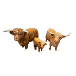 Beswick, Beswick Highland Cow Family including Beswick Highland Cow Bull model 2008, Beswick