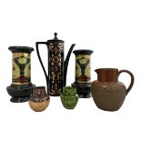 A number of pottery items including a Portmerion 'Arabian Brocade' jug, an 8cm Doulton Lambert