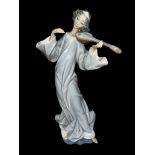 Lladro Angel with Mandolin figure (1324), unboxed, missing Mandolin pick, end of mandolin reglued