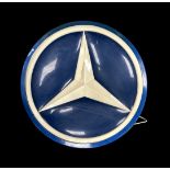 Mercedes-Benz. 1960s onwards Star circular illuminated (electrical fittings inside) plastic sign,