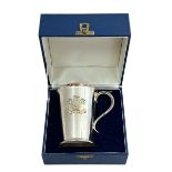 A Barker Ellis tankard with scroll handle. Commemorating the marriage of Charles and Diana and