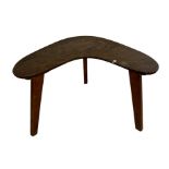 A boomerang / kidney oak small table. Height 30cm, across 50cm.