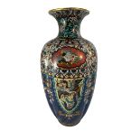 Oriental/Japanese Copper / Bronze Cloisonne or similar enameled vase