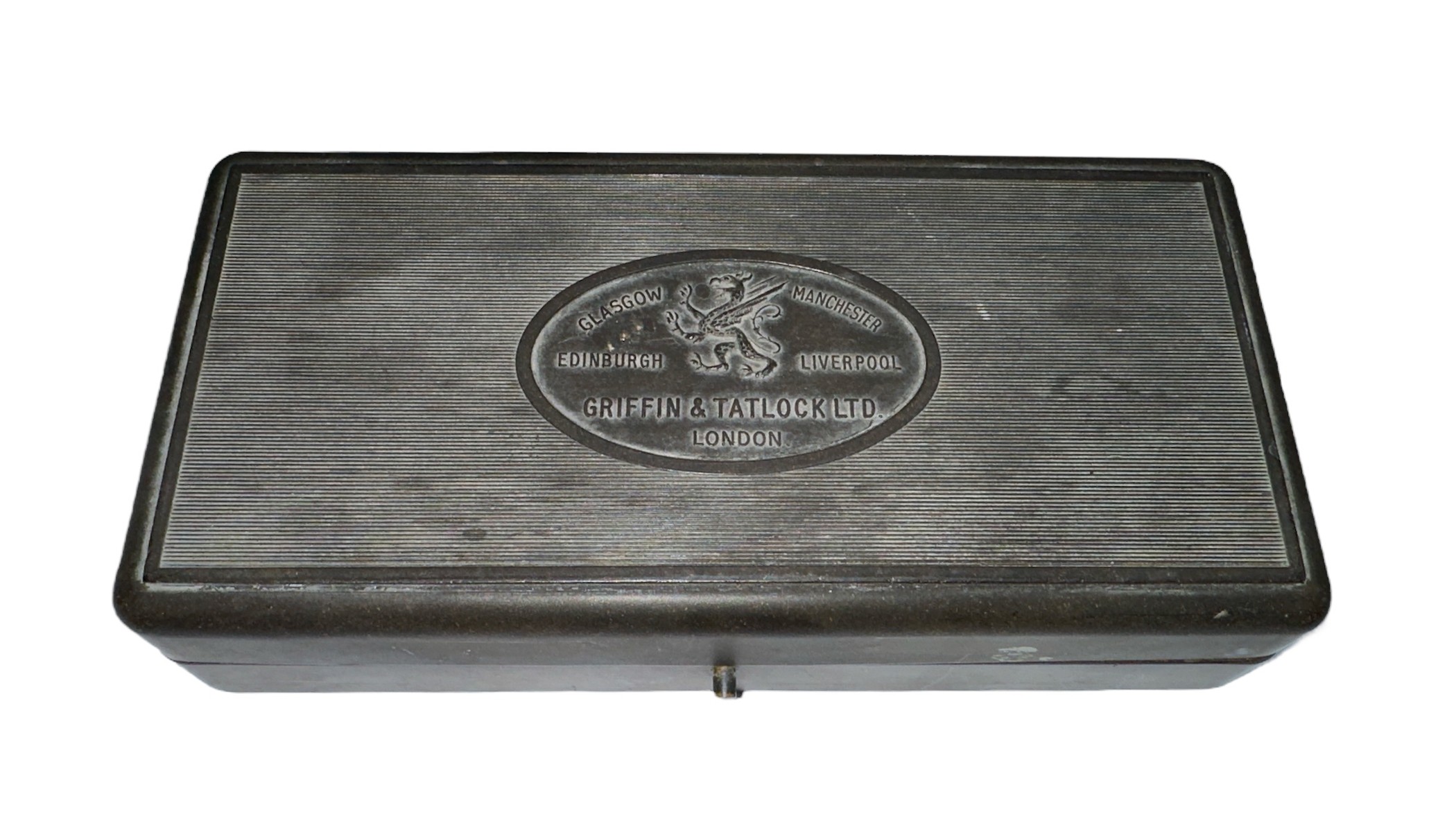 A Griffin & Tatlock Ltd, London, cased set of Microid metric weights ...