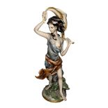 A Joseph Barbetta Capodimonte Italian Flavia figurine of a partially nude woman. Signed ‘Barbetta’