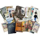 A number of postcards, mainly greeting cards with a few birthday cards. booklets. Also, some