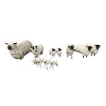 Beswick, group of Sheep figurines to include; Beswick Wensleydale Sheep, Two Rams (2), Two further