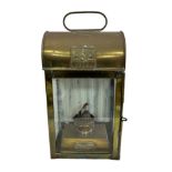 Simpson Lawrence Ltd maritime brass Navigation lamp, with top handle and wall mount to reverse.