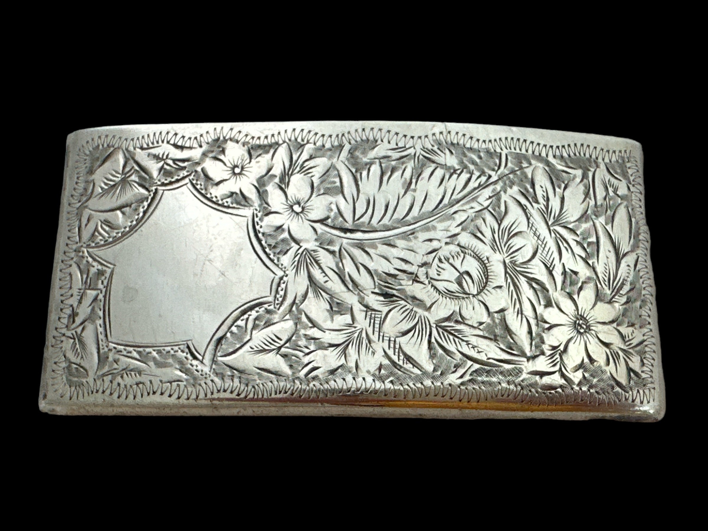 Silver calling card holder by Joseph Gloster with foliate design on back and front. 1898 - Image 2 of 2