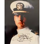 Tom Cruise (b. 1962) – Top Gun, unframed signed colour photograph of Tom Cruise in white pilot