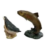 Two Beswick figures, a trout 1390, and a nuthatch 2413,