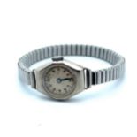 Vintage 9ct White Gold Swiss manual wind ladies wristwatch, in working order.