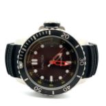 Large Nautica Divers Watch with date aperture, quartz movement, black rubber strap, in working