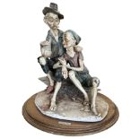 Capodimonte – ‘Barboni alla Marina’ (Homeless in the Navy) Oversized Capodimonte sculpture of Two