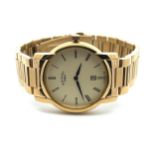 A Gents Rotary gold-plated stainless steel wristwatch and bracelet (GB02581/09), cream dial with