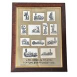 Lee, Howl & Co. pump manufacturer (1880-1981) frame of b/w illustrations of pumps, excellent in wood