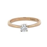 A 9ct yellow gold 0.25ct diamond ring. London hallmarks. Size M/N. Total weight 1.92g. Please see