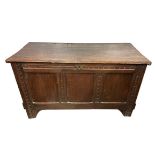 17th Century panelled oak coffer