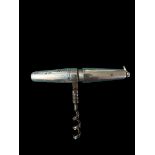 A Victorian silver pocket corkscrew by Cohen & Charles. 1897 Birmingham hallmarks. Length 8.5cm.